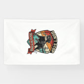 Stop Niet Ophaal Zwarte Labrador Hond Eend Retro Spandoek (Horizontaal)