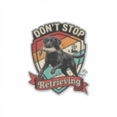 Stop Niet Ophaal Zwarte Labrador Hond Eend Retro Sticker (Voorkant)
