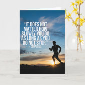 STOP NIET. Running Marathon Workout Motivatie Kaart (Gele Bloem)