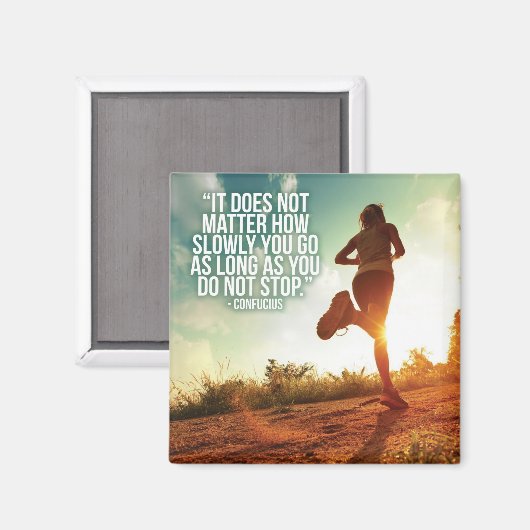 STOP NIET. Running Marathon Workout Motivatie Magneet (Voorkant / Achterkant)