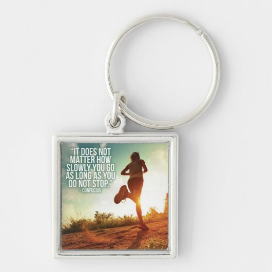 STOP NIET. Running Marathon Workout Motivatie Sleutelhanger (Voorkant)