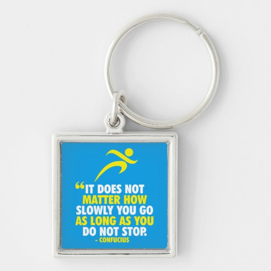 STOP NIET. Running Marathon Workout Motivatie Sleutelhanger (Voorkant)