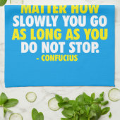 STOP NIET. Running Marathon Workout Motivatie Theedoek (Gevouwen)