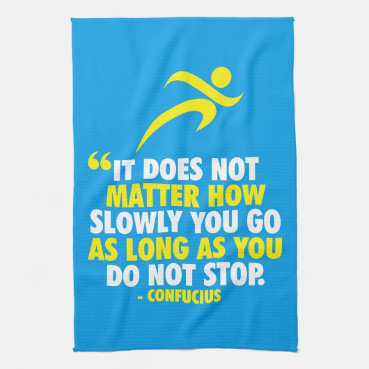 STOP NIET. Running Marathon Workout Motivatie Theedoek (Verticaal)