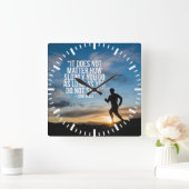 STOP NIET. Running Marathon Workout Motivatie Vierkante Klok (Huis)