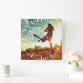 STOP NIET. Running Marathon Workout Motivatie Vierkante Klok (Huis)