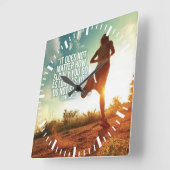 STOP NIET. Running Marathon Workout Motivatie Vierkante Klok (Hoek)