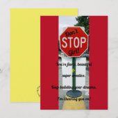 Stop niet tegen Meisje! Vast Wenskaart aanmoedigen (Voorkant / Achterkant)