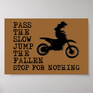 Stop Niets Dirt Bike Motocross Poster Bord