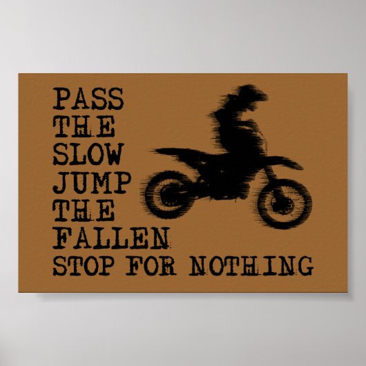 Stop Niets Dirt Bike Motocross Poster Bord (Voorkant)