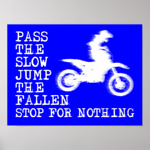 Stop Niets Dirt Bike Motocross Poster Bord