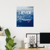 STOP NOOIT DREAMING Blue Mountains Quote Poster (Thuiskantoor)