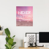 STOP NOOIT DREAMING Sunset Beach Quote Poster (Thuiskantoor)