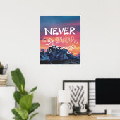 STOP NOOIT DREAMING Sunset Mountains Quote Poster (Thuiskantoor)