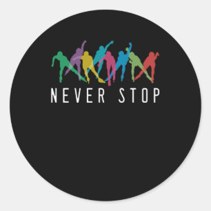 Stop nooit Gealigneerde het Schatsen Rollerblading Ronde Sticker