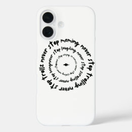 Stop nooit… Inspirerend grafisch T-shirt iPhone 16 Hoesje