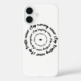 Stop nooit… Inspirerend grafisch T-shirt iPhone 16 Hoesje