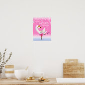 Stop nooit met ballet dansen zwaan roze kinderkame poster (Keuken)