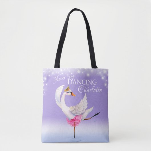 Stop nooit met dansen met balletzwaluw paarse kuns tote bag (Voorkant)