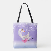 Stop nooit met dansen met balletzwaluw paarse kuns tote bag (Achterkant)