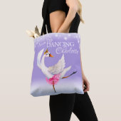 Stop nooit met dansen met balletzwaluw paarse kuns tote bag (Dichtbij)