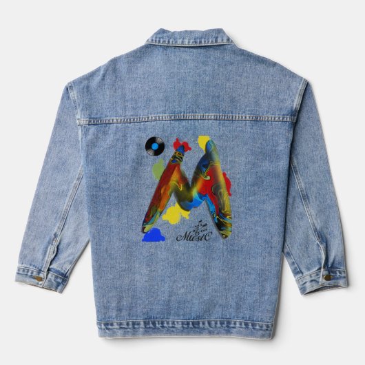 Stop nooit met de muziek jeans denim jacket (Achterkant)