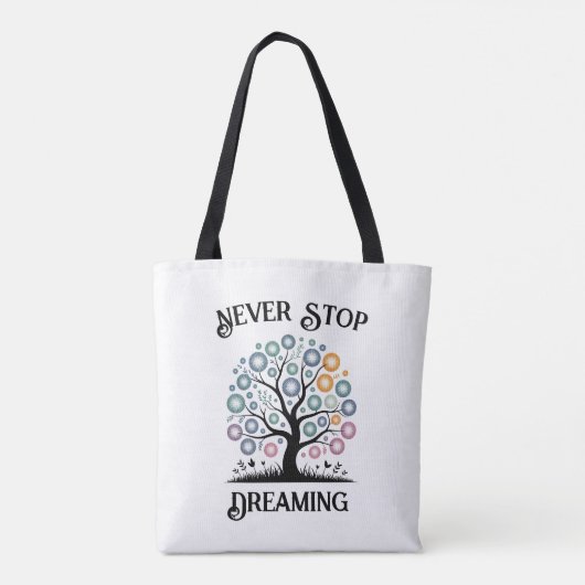 Stop nooit met dromen over Canvas tas (Achterkant)