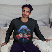 Stop nooit met het drogen van moderne zwarte T-shi T-shirt