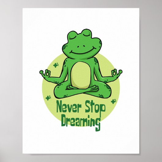 Stop nooit met het dromen van de groene kikker van poster (Voorkant)