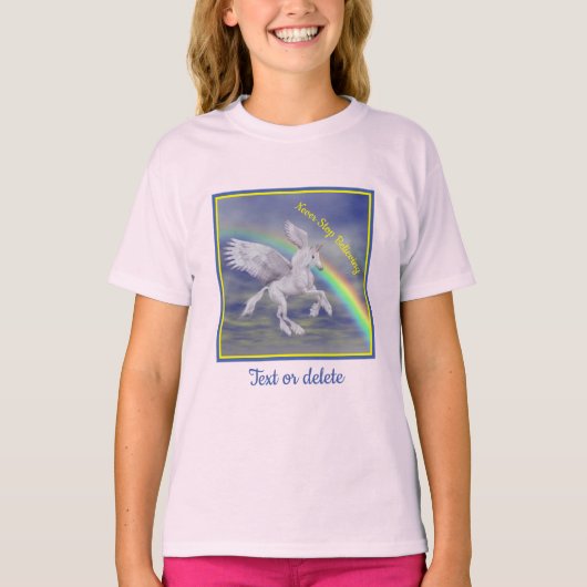 Stop nooit met het geloven dat vliegend Unicorn In T-shirt (Voorkant)