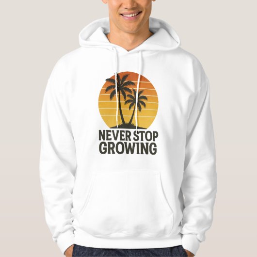 Stop nooit met het kweken van Retro Sunset Hoodie (Voorkant)