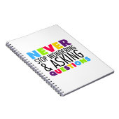 Stop nooit met het nadenken en het Vragen Notitieboek (Rechterzijde)