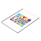 Stop nooit met het nadenken en het Vragen Notitieboek (Linkerzijde)