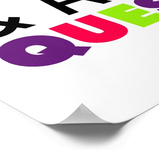 Stop nooit met het nadenken en het Vragen Poster (Hoek)