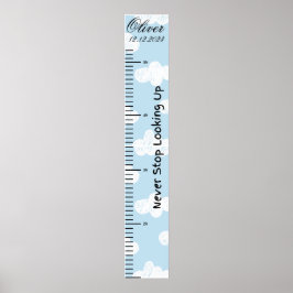 Stop nooit met het opzoeken van baby boy groeikaar poster