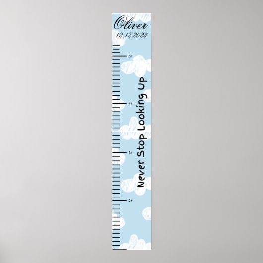 Stop nooit met het opzoeken van baby boy groeikaar poster (Voorkant)