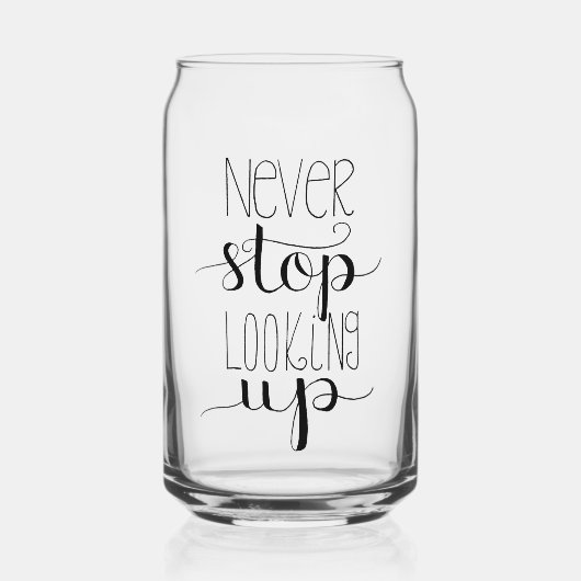 Stop nooit met het opzoeken van ijskoffie blikvorm glas (Voorkant)