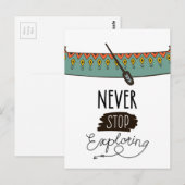 Stop nooit met het verkennen van kano briefkaart (Voorkant / Achterkant)