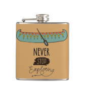 Stop nooit met het verkennen van kano heupfles (Voorkant)