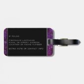 Stop nooit met het verkennen van Paarse glitter Tr Bagagelabel (Achterkant horizontaal)