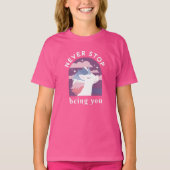 Stop nooit met jou te zijn, Unicorn T-Shirt (Voorkant)