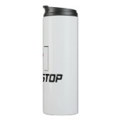 Stop nooit met motivatie ontwerpen thermosbeker (Geroteerd rechts)