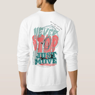 Stop nooit met Motivatie typografie T-shirt