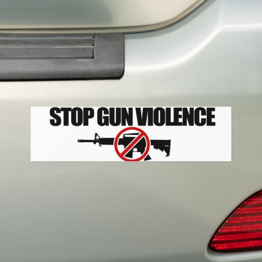 Stop nu het Pistool geweld! Bumpersticker (Op auto)