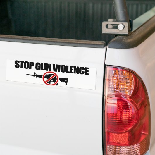 Stop nu het Pistool geweld! Bumpersticker (Op Truck)