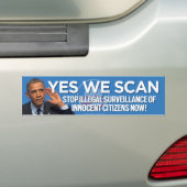 Stop nu met illegaal toezicht op burgers bumpersticker (Op auto)