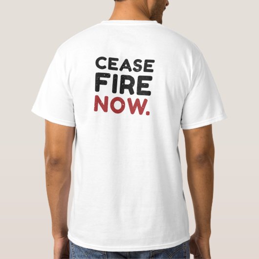 Stop nu met vuren, zwart en rood t-shirt (Achterkant)