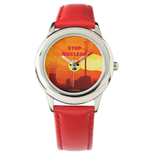 "Stop Nuclear" laat zazzy - vrouw - kind Horloge (Voorkant)