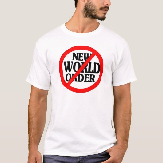 STOP NUEVO ORDEN MUNDIAL T-SHIRT (Voorkant)