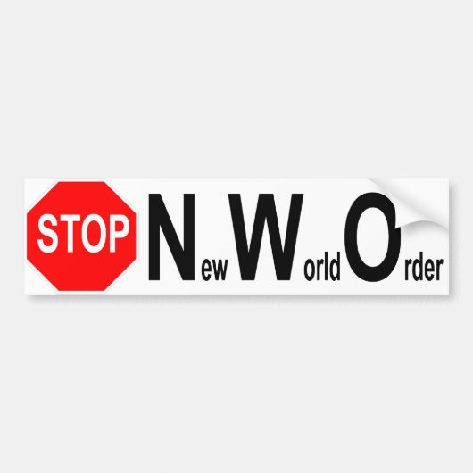 Stop NWO-bumpersticker Bumpersticker (Voorkant)